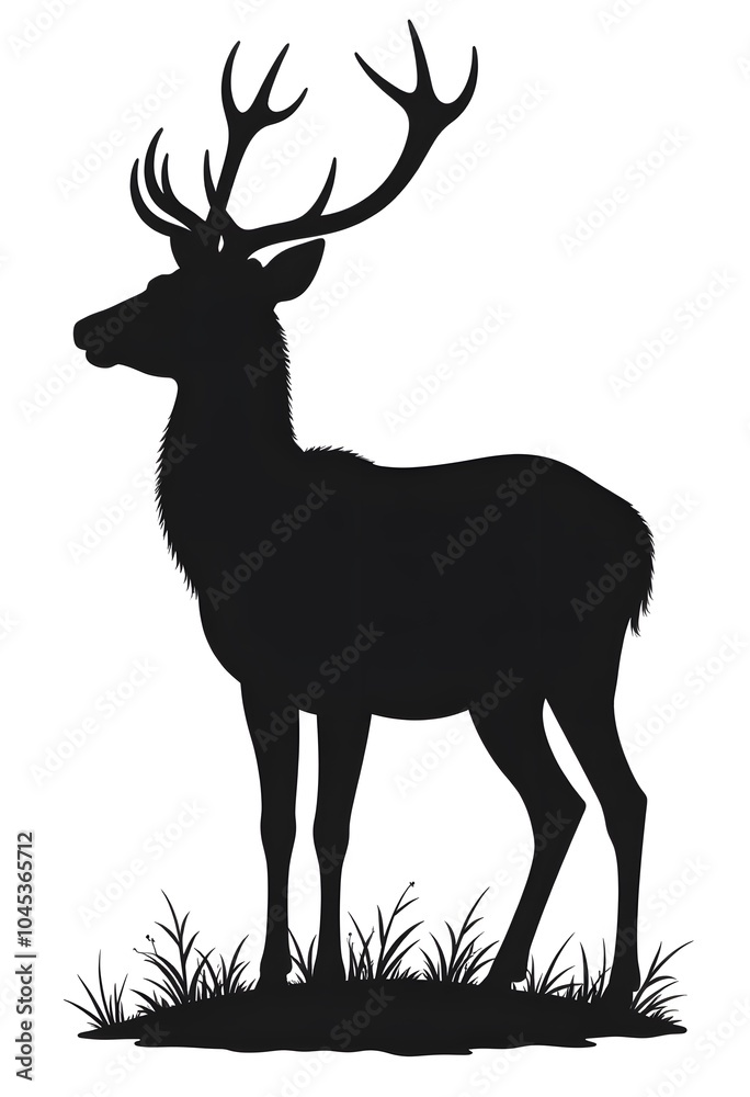 Obraz premium deer silhouette vector