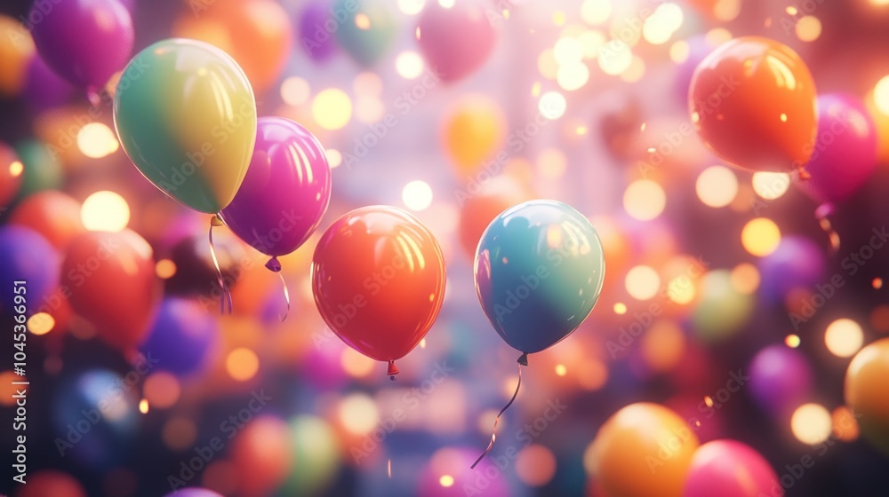 Colorful Balloons in Festive Atmosphere Colorful Balloons in Festive Atmosphere