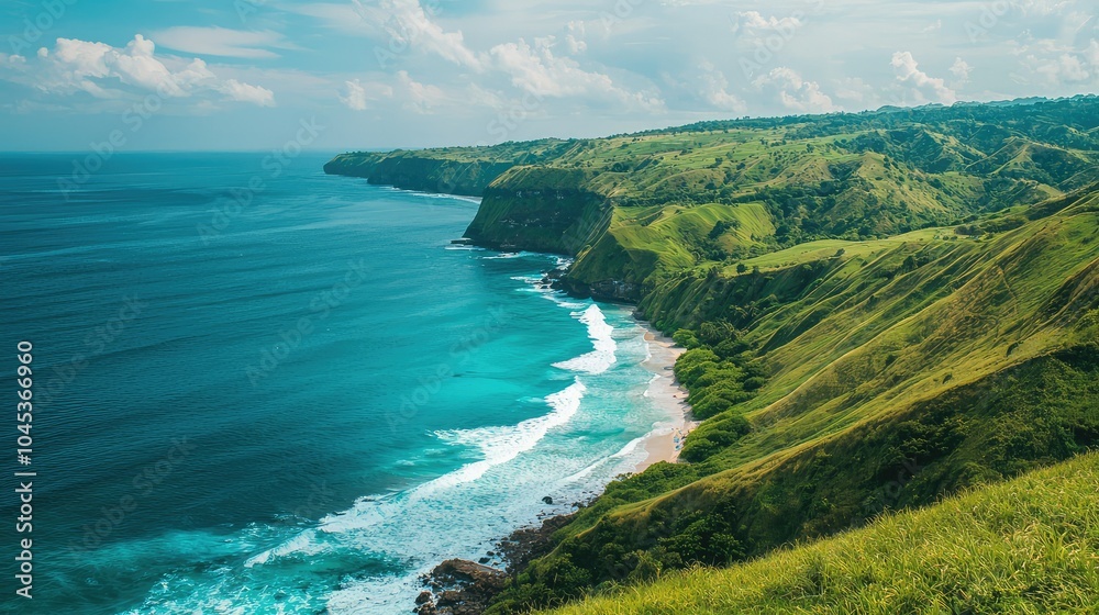 Scenic Panoramic View of Rolling Green Hills Scenic Panoramic View of Rolling Green Hills