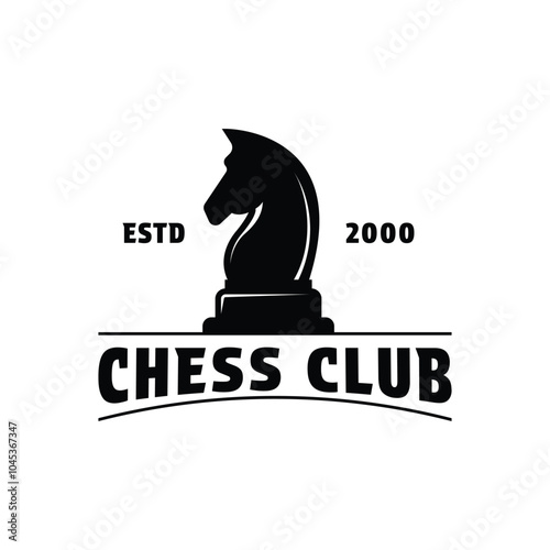chess horse logo competition vintage retro style