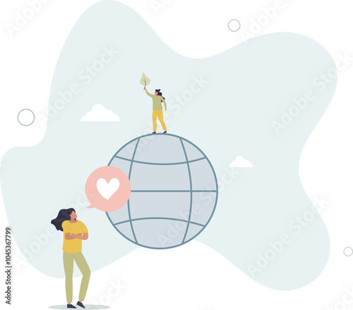 Environmental movement with climate awareness activists.flat design with people.