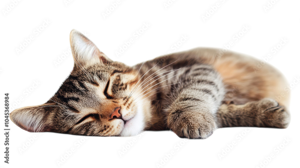 A cozy tabby cat peacefully sleeping on a soft surface in a warm, serene indoor environment during the afternoon light. A cozy tabby cat peacefully sleeping on a soft surface in a warm, serene indoor environment during the afternoon light.