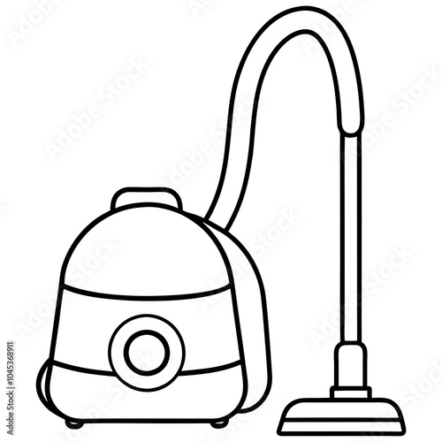 vacuum cleaner line art isolated on white