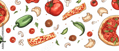 izza seamless web banner on transparent background