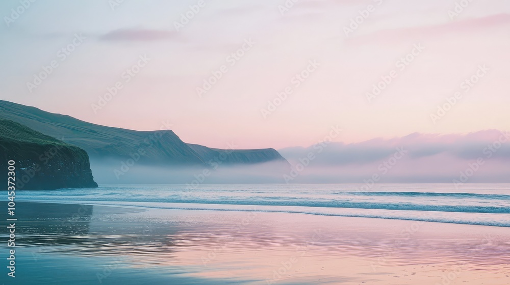 Serene Coastal Sunrise with Soft Light Serene Coastal Sunrise with Soft Light