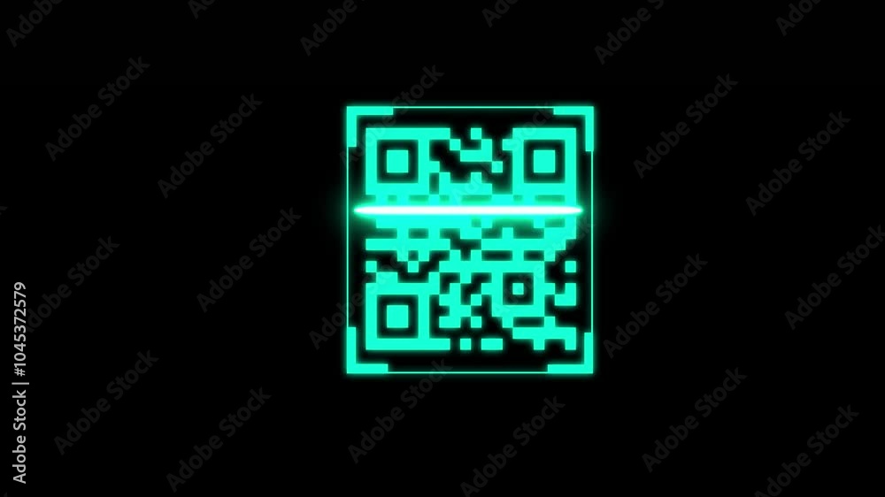 High-Quality Chroma Key Bar Code Scanning Icon Animation – Black Screen Background for Seamless Integration High-Quality Chroma Key Bar Code Scanning Icon Animation – Black Screen Background for Seamless Integration