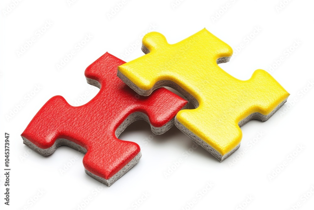 Two Puzzle Pieces. Concept of Building a Jigsaw Chart Strategy Two Puzzle Pieces. Concept of Building a Jigsaw Chart Strategy