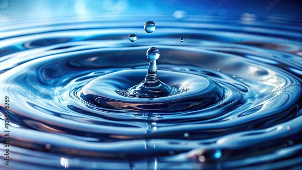 Clean water with water droplets and waves Clean water with water droplets and waves