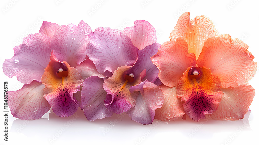 A delicate close-up of a blooming cattleya orchid in a spring garden, showcasing the beauty of nature with its bright petals . A delicate close-up of a blooming cattleya orchid in a spring garden, showcasing the beauty of nature with its bright petals .