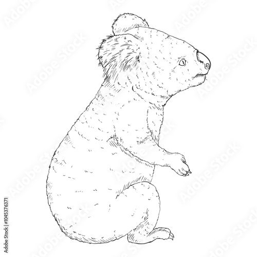 Koala full body Sketch vector illustration photo