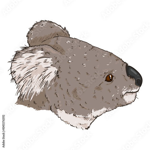 Vector cartoon koalas head illustration