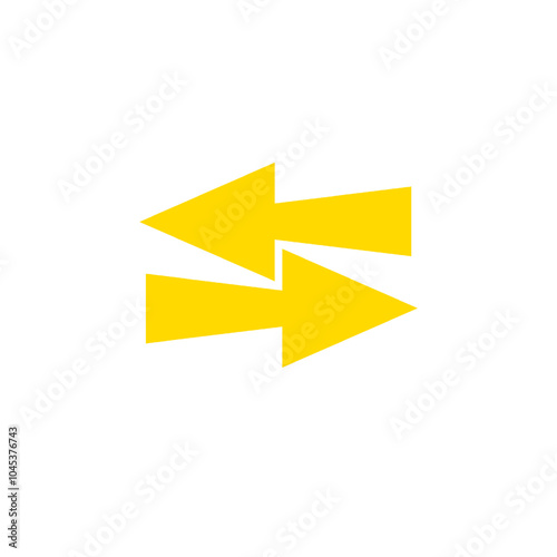vector yellow arrow flat icon on isolate