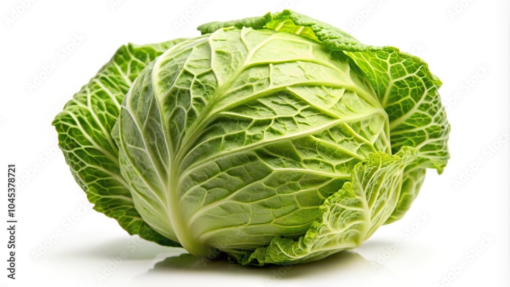 Closeup image of aerial cabbage isolated on white background Closeup image of aerial cabbage isolated on white background