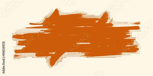 Vintage Grunge Background With halftone Pattern, Offer Button, Photo Frame, Grungy Shape, Old Style Brush With paintbrush, splash, spray, ink splatter and paint marks. artistic graphic box, black blot