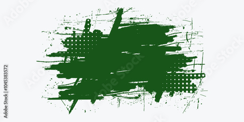 Vintage Grunge Background With halftone Pattern, Offer Button, Photo Frame, Grungy Shape, Old Style Brush With paintbrush, splash, spray, ink splatter and paint marks. artistic graphic box, black blot