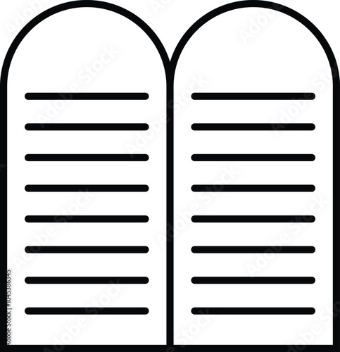 Commandments lined icon, symbol. Editable Stroke. Vector Illustration