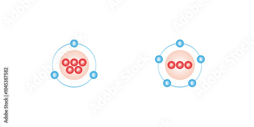 Cation and Anion Structure Scientific Design. Vector Illustration.
