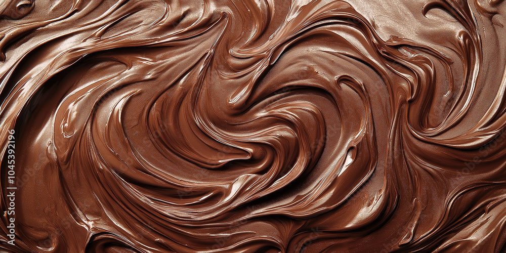 Melted chocolate swirls forming delicious background texture Melted chocolate swirls forming delicious background texture