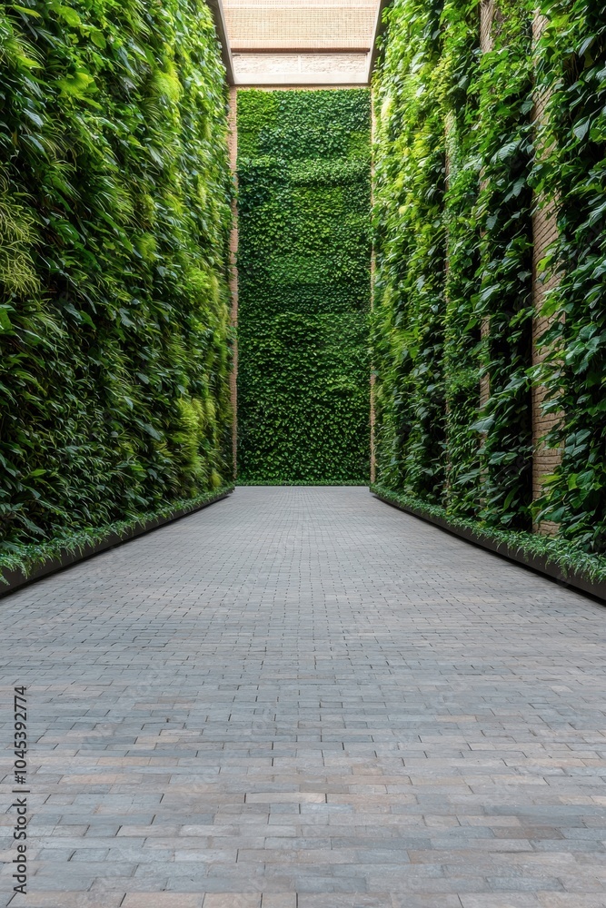 Lush Vertical Gardens in Urban Alleyway Lush Vertical Gardens in Urban Alleyway