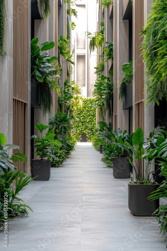 Lush Vertical Gardens in Urban Alleyway