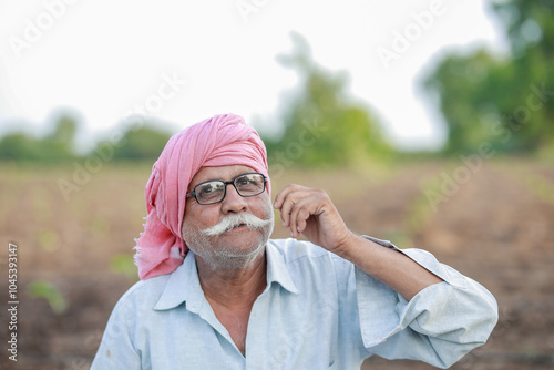happy old Indian farmer