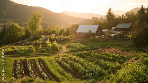 A biodynamic farm practicing regenerative methods, using natural cycles and composting to create a closed-loop system. photo