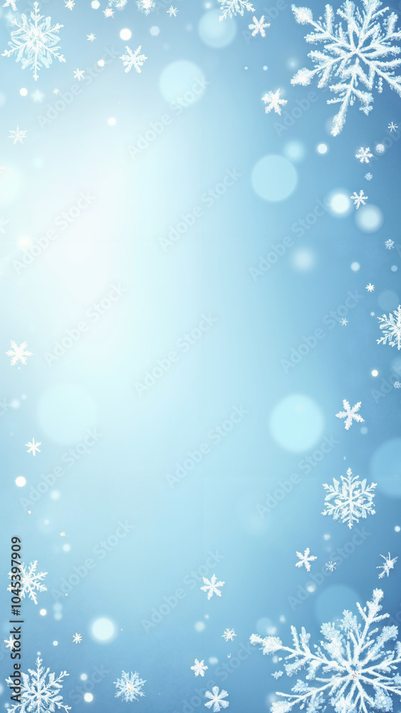 Serene Light Blue Winter Backdrop with Snowflake Pattern: Perfect for Holiday Cards, Winter Promotions, and Seasonal Advertising Serene Light Blue Winter Backdrop with Snowflake Pattern: Perfect for Holiday Cards, Winter Promotions, and Seasonal Advertising