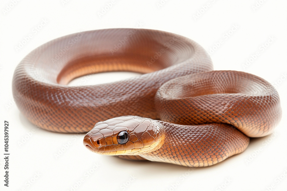 Snake Isolated On White: snake with vibrant scales and detailed texture, Snake Head,  Viper,  Reptiles , Serpent 
