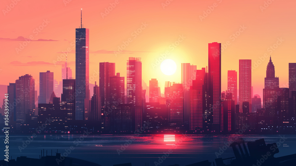 Fototapeta premium skyline modern city urban architecture Background 