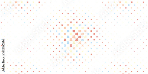 Abstract Flower Halftone Pattern Vector Pastel Color Background