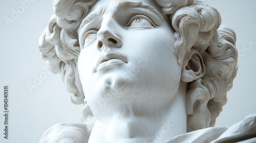 3d rendered sculpture of berninis david displayed on a pristine white background emphasizing the artistry and detail of this iconic masterpiece