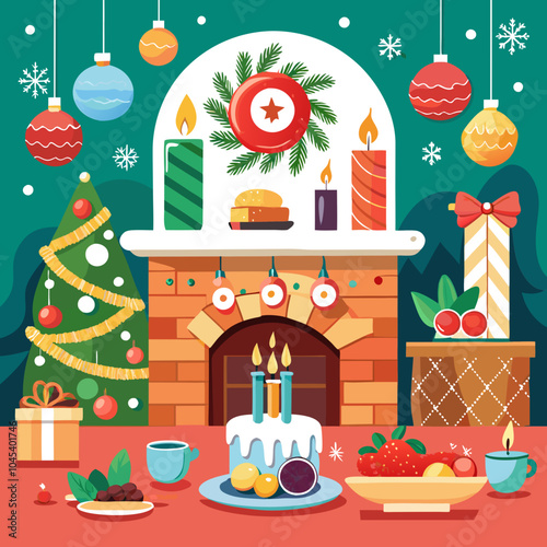 New Year's festive table