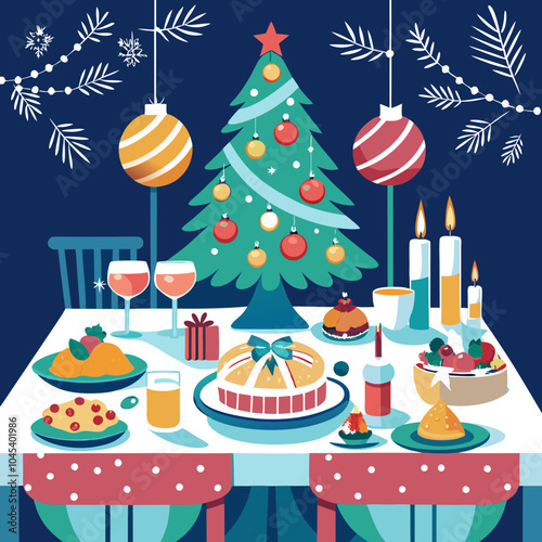 New Year's festive table