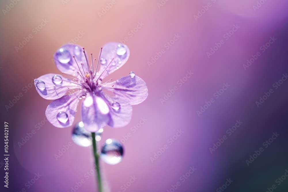 Naklejka premium Water droplet on vervain nature flower outdoors.
