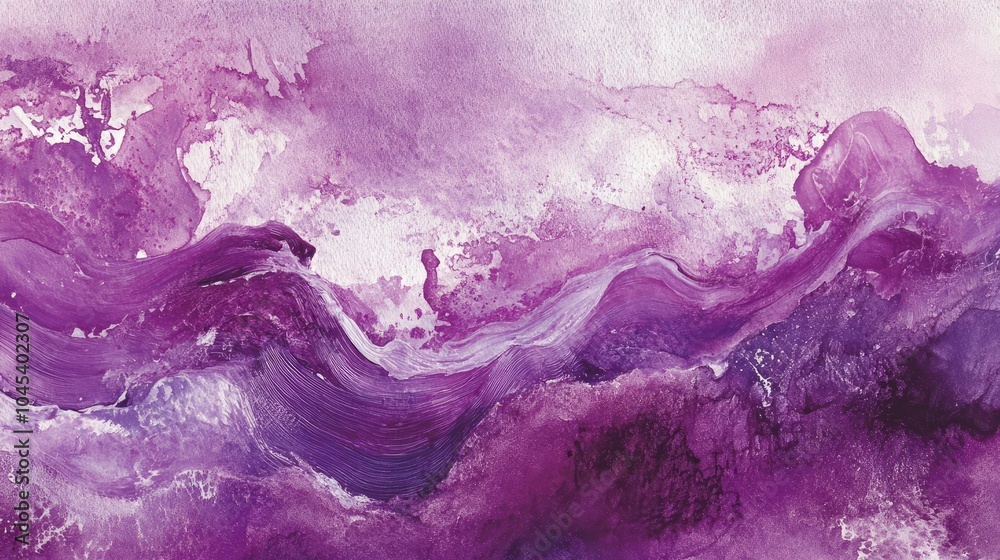 Dynamic watercolor brushstrokes in shades of purple and pink, merging fluidly across textured paper Dynamic watercolor brushstrokes in shades of purple and pink, merging fluidly across textured paper