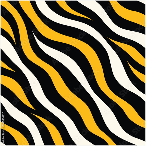 This seamless zebra animal fur pattern vector design is perfect for fashion, textiles, and decor projects. Featuring bold black and white stripes, it adds an exotic touch to any design.