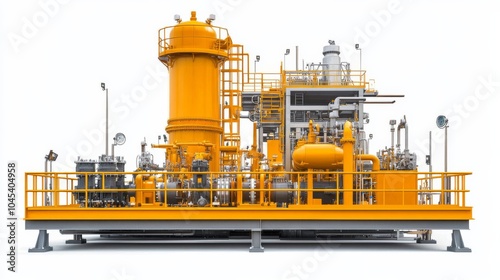 natural gas innovations, advanced gas extraction equipment, isolated, white background, clean energy concept photo