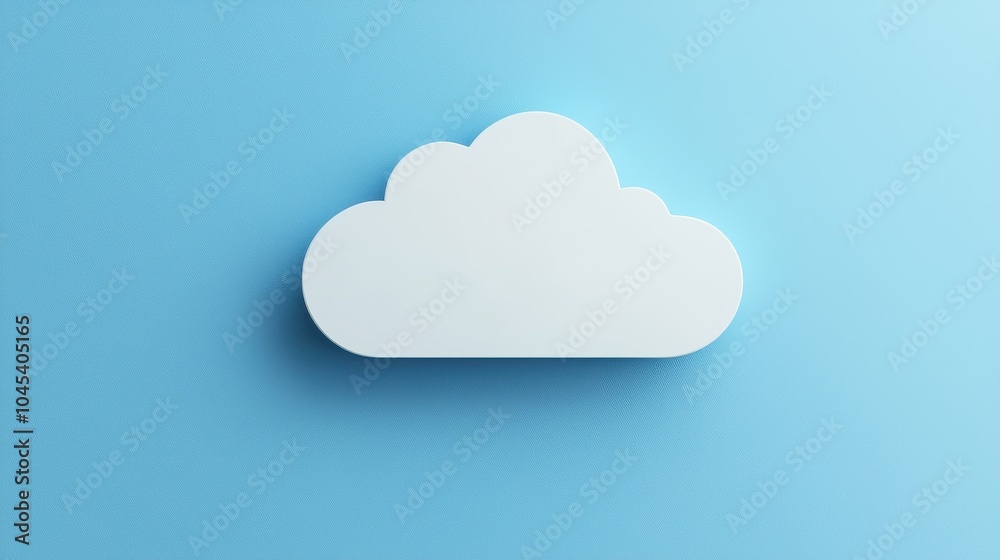 White cloud shape on a light blue background, minimalist design, ideal for web or print projects. White cloud shape on a light blue background, minimalist design, ideal for web or print projects.