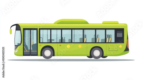 natural gas-powered vehicles, illustration of a gas-powered bus, isolated, white background, modern vehicle design