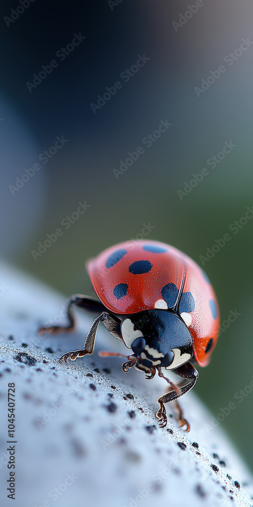 Fototapeta premium vue macro d'une coccinelle en pleine nature dans un jardin