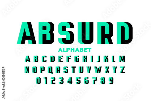 Absurd. Impossible shape font design, alphabet letters and numbers vector illustration