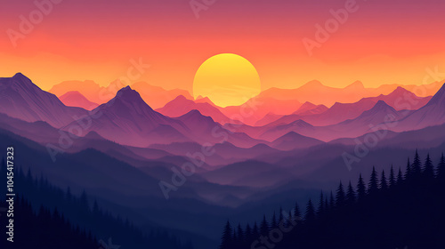 The sunset in the valley, wallpaper, a colorful natural phenomenon that is so beautiful