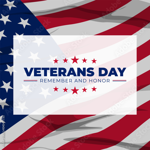 Vector illustration of United States Veterans Day social media template
