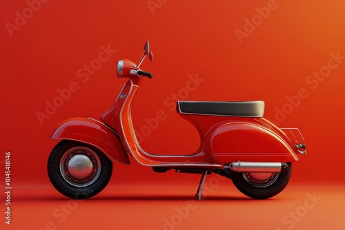 Vintage Scooter from the 1960s. Classic Design with Club Logo in Retro Background photo