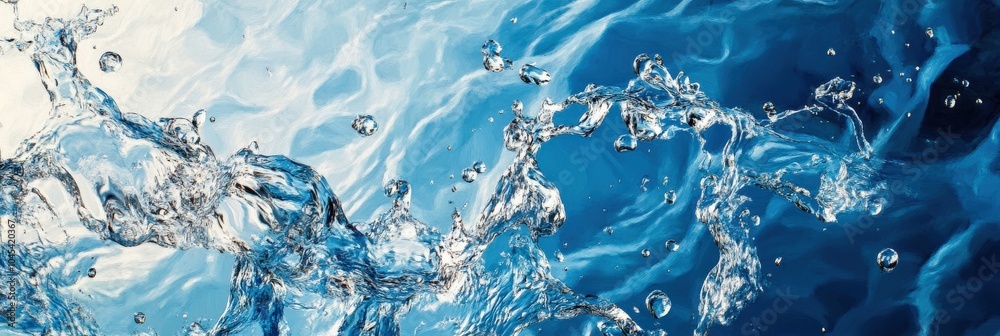Obraz premium Wassertropfen - A Tranquil Scene of Ocean Reflections under the Sun