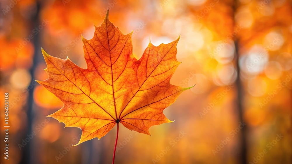 Macro shot of orange autumn leaves on a maple tree Macro shot of orange autumn leaves on a maple tree