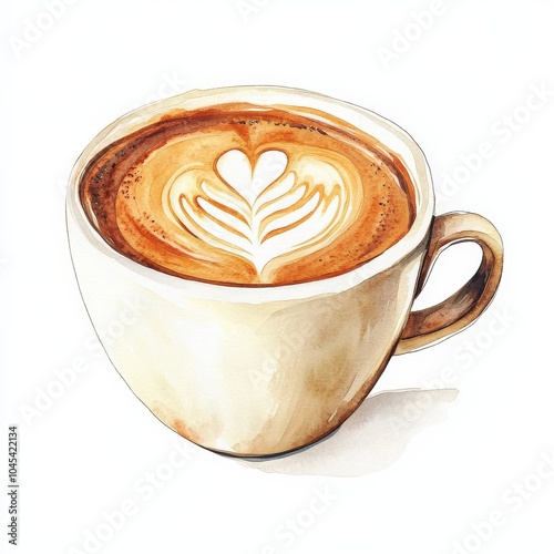 Watercolor Coffee Cup Art Illustration for Aromatic Beverage Background Design