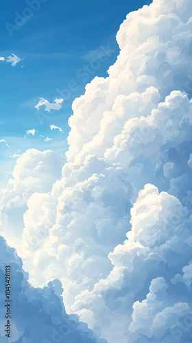 Blue sky background with clouds , beautiful white cloud and beautiful weather 