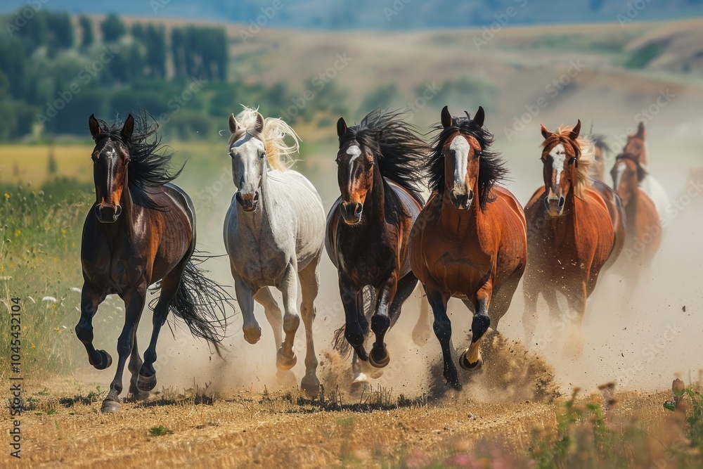 Horses running animal mammal. Horses running animal mammal.