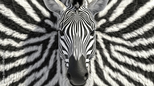 Abstract pattern of zebra stripes, black and white contrast with clear space for copy in the center.